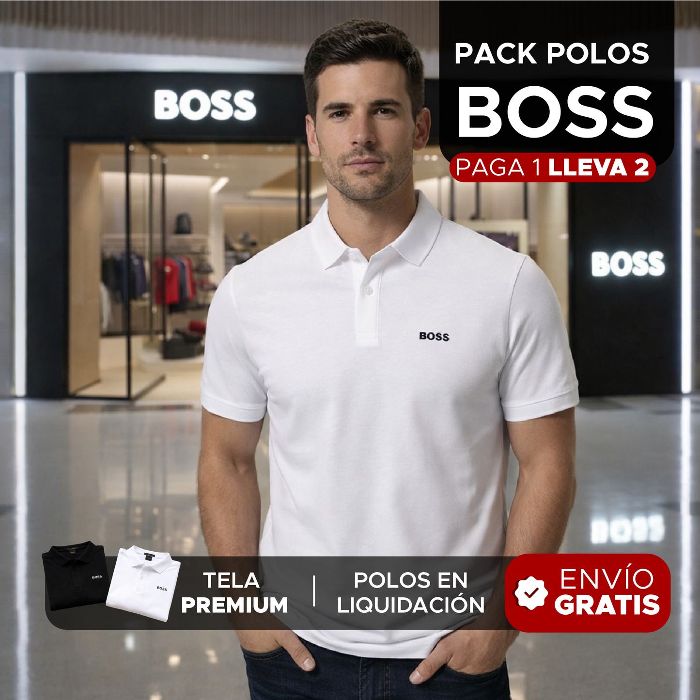 🚨🔥 POLOS BOSS — Pack Liquidación: ¡Paga 1 y Llévate 2! 🔥🚨