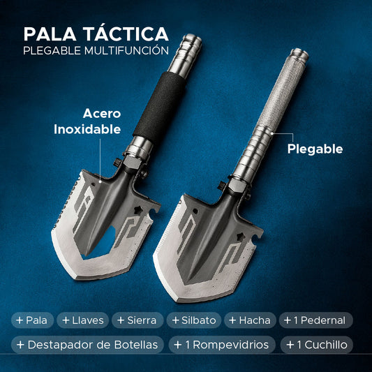 🛠️ SteelForce™ Pala Táctica Plegable Multifunción 10 en 1