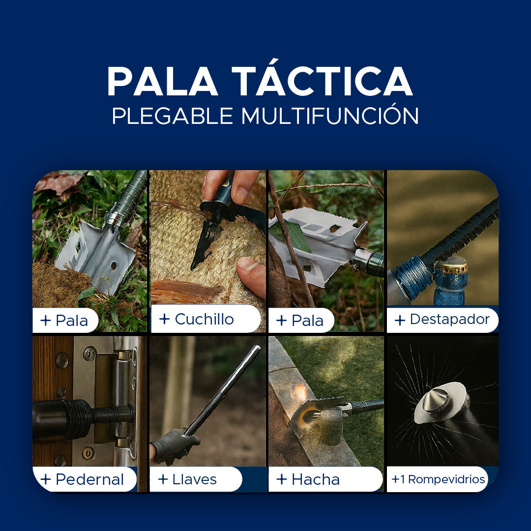 🛠️ SteelForce™ Pala Táctica Plegable Multifunción 10 en 1