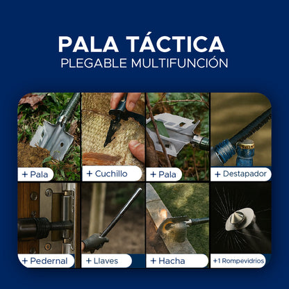 🛠️ SteelForce™ Pala Táctica Plegable Multifunción 10 en 1