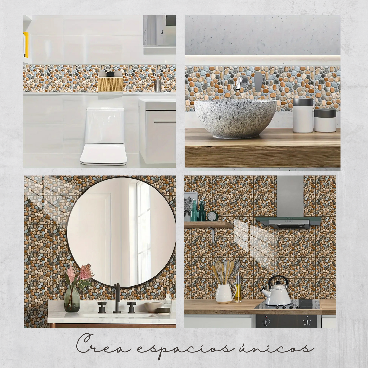 🚨PROMO PAGA 1 Y LLEVA 3 ADHESIVOS DE 60x30 CM ⛰️ Azulejos de piedra decorativa para paredes