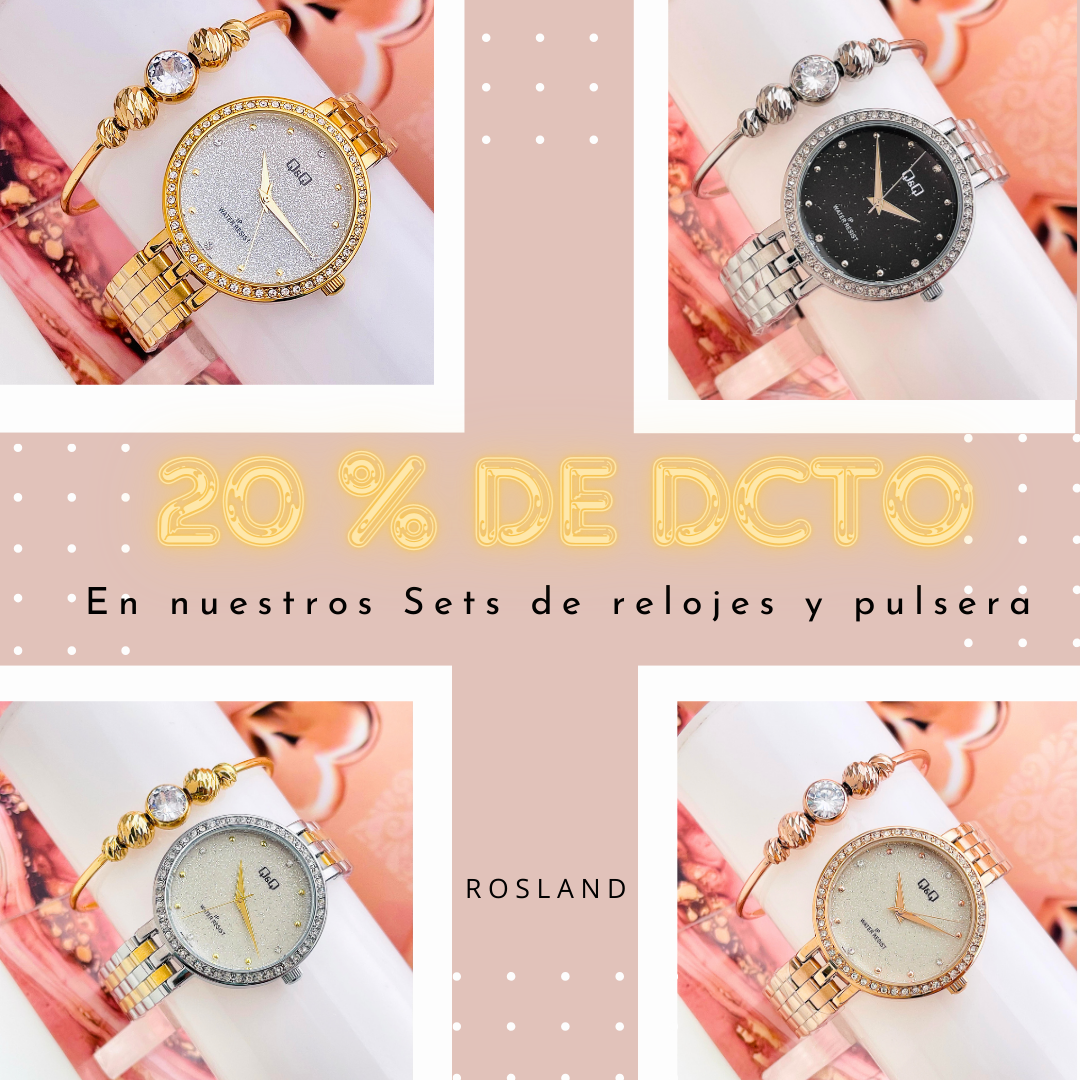 ⭐ Set Shine en Acero (Reloj + Pulsera) Brilla con elegancia
