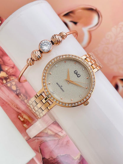 ⭐ Set Shine en Acero (Reloj + Pulsera) Brilla con elegancia