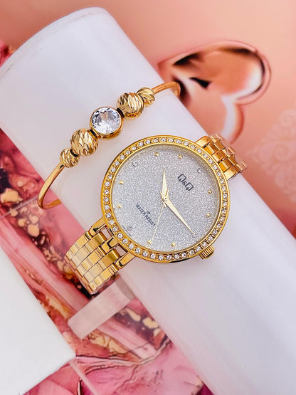 ⭐ Set Shine en Acero (Reloj + Pulsera) Brilla con elegancia