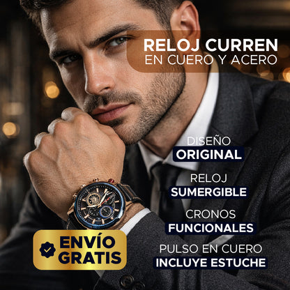 ⌚🔥 RELOJ CURREN EN CUERO Y ACERO– PODER, ELEGANCIA Y PRECISIÓN EN TU MUÑECA 🔥⌚