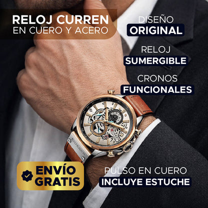 ⌚🔥 RELOJ CURREN EN CUERO Y ACERO– PODER, ELEGANCIA Y PRECISIÓN EN TU MUÑECA 🔥⌚