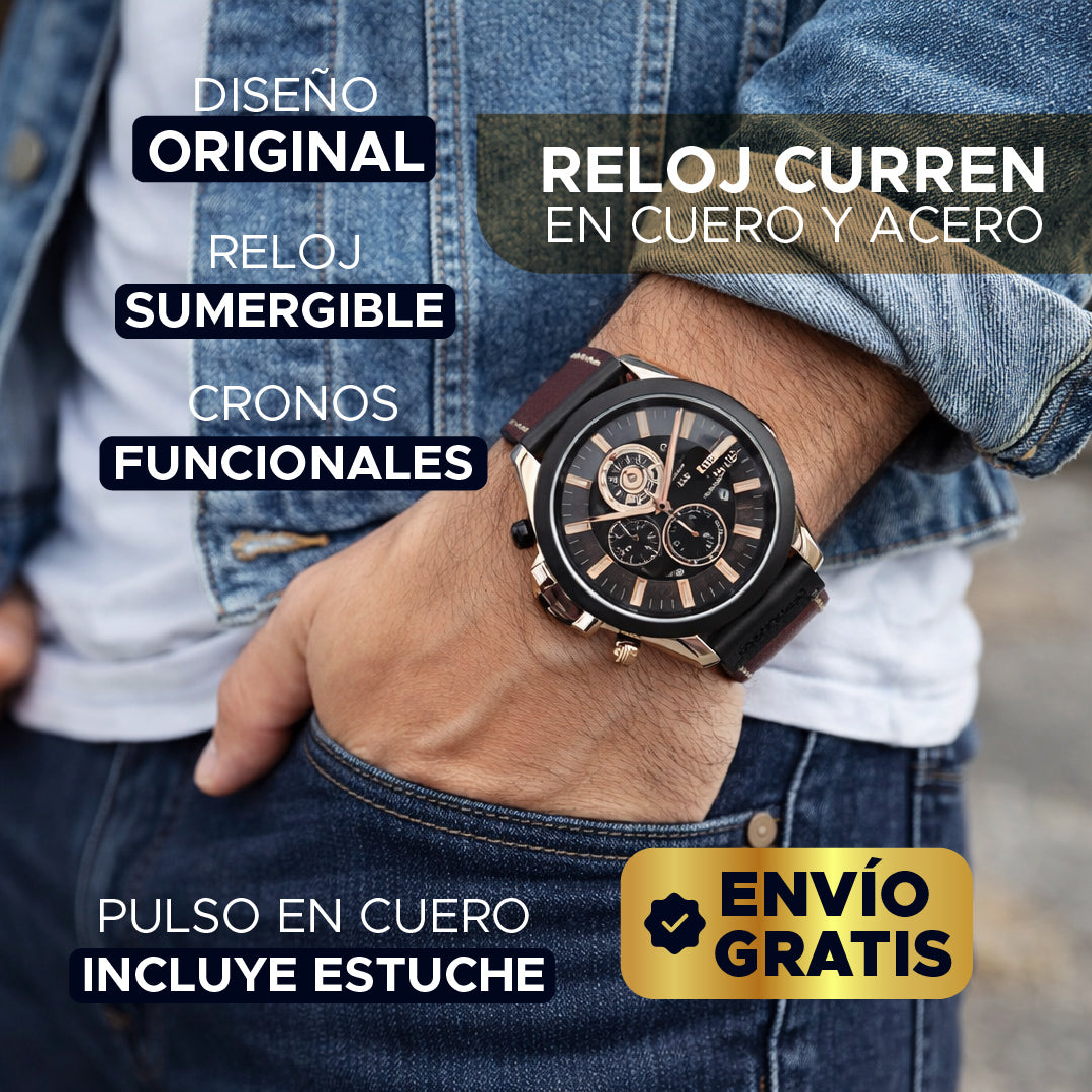⌚🔥 RELOJ CURREN EN CUERO Y ACERO– PODER, ELEGANCIA Y PRECISIÓN EN TU MUÑECA 🔥⌚