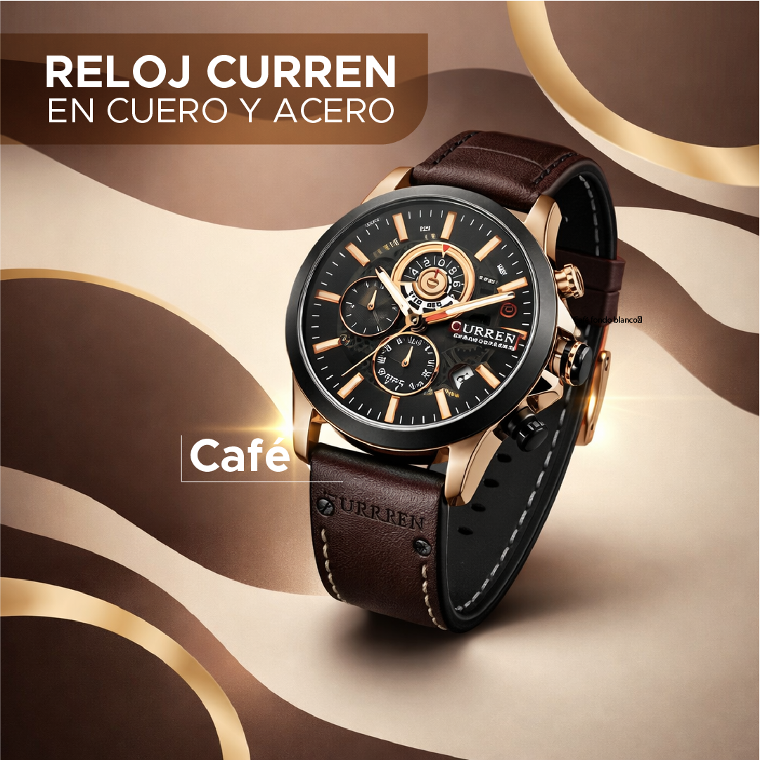 ⌚🔥 RELOJ CURREN EN CUERO Y ACERO– PODER, ELEGANCIA Y PRECISIÓN EN TU MUÑECA 🔥⌚