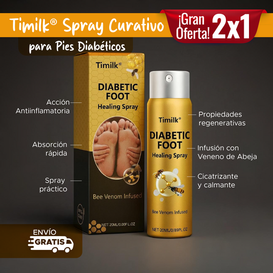 🦶✨ TIMILK® 2x1 SPRAY CURATIVO PARA PIES DIABÉTICOS A BASE DE VENENO DE ABEJAS 🐝