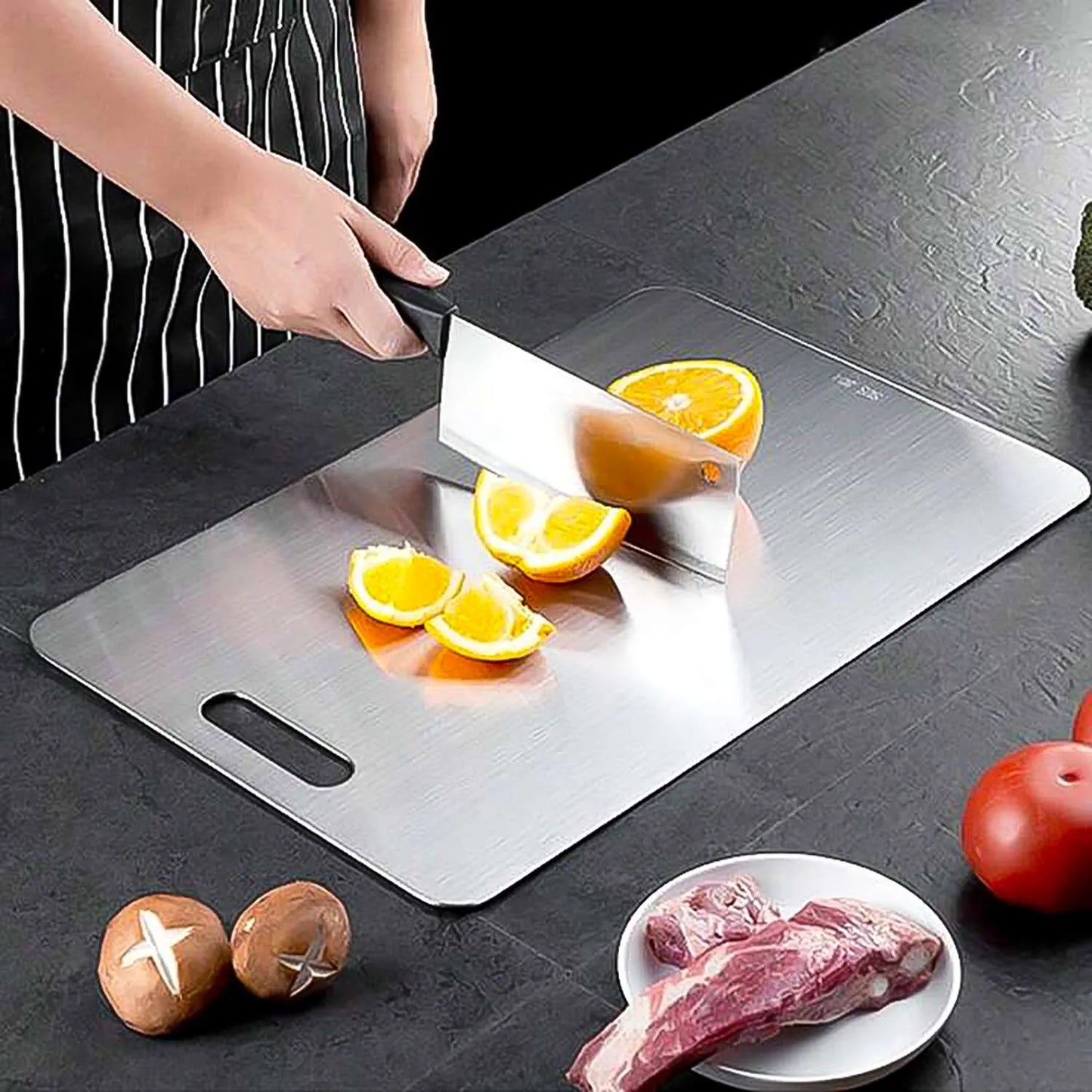 🔥STEELCHOP® TABLA EN ACERO ANTIBACTERIAL CON ALTA DURABILIDAD🔪