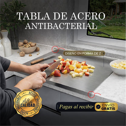 ⚡🔪 ULTRACUT INOX TABLA ANTIBACTERIAL DE ACERO INOXIDABLE 💎🛡️