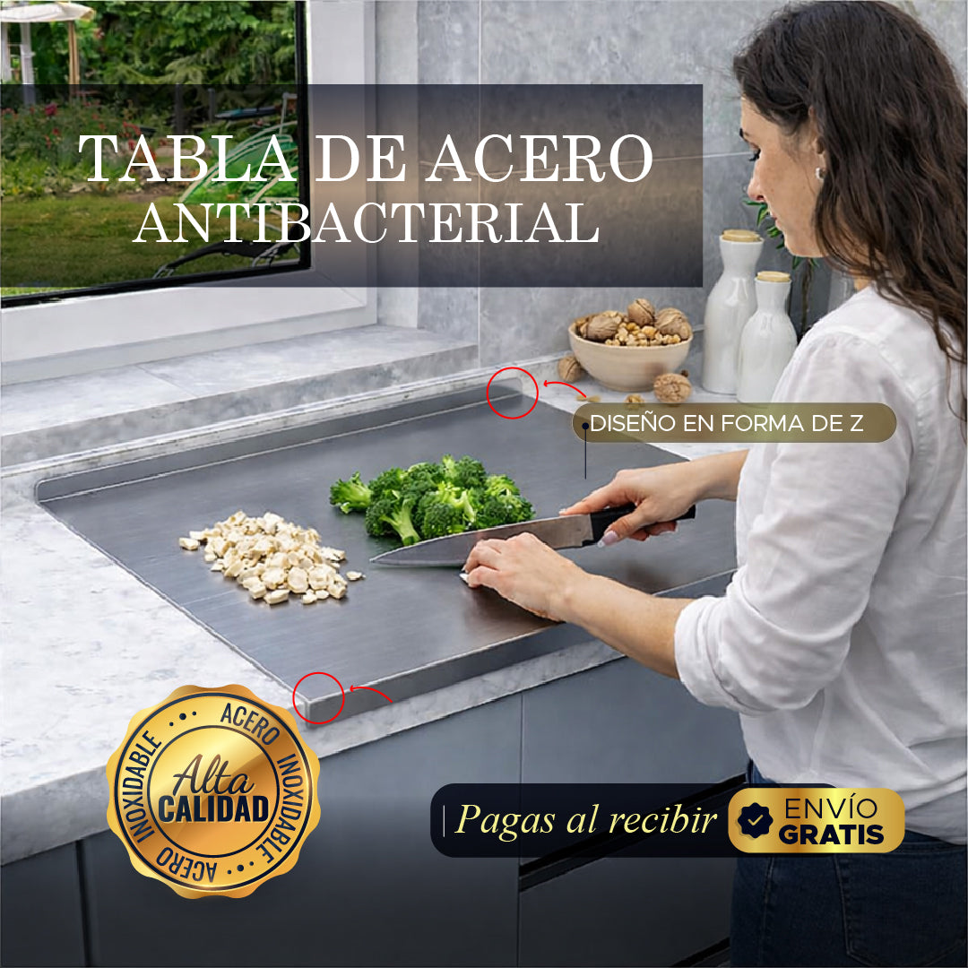 ⚡🔪 ULTRACUT INOX TABLA ANTIBACTERIAL DE ACERO INOXIDABLE 💎🛡️