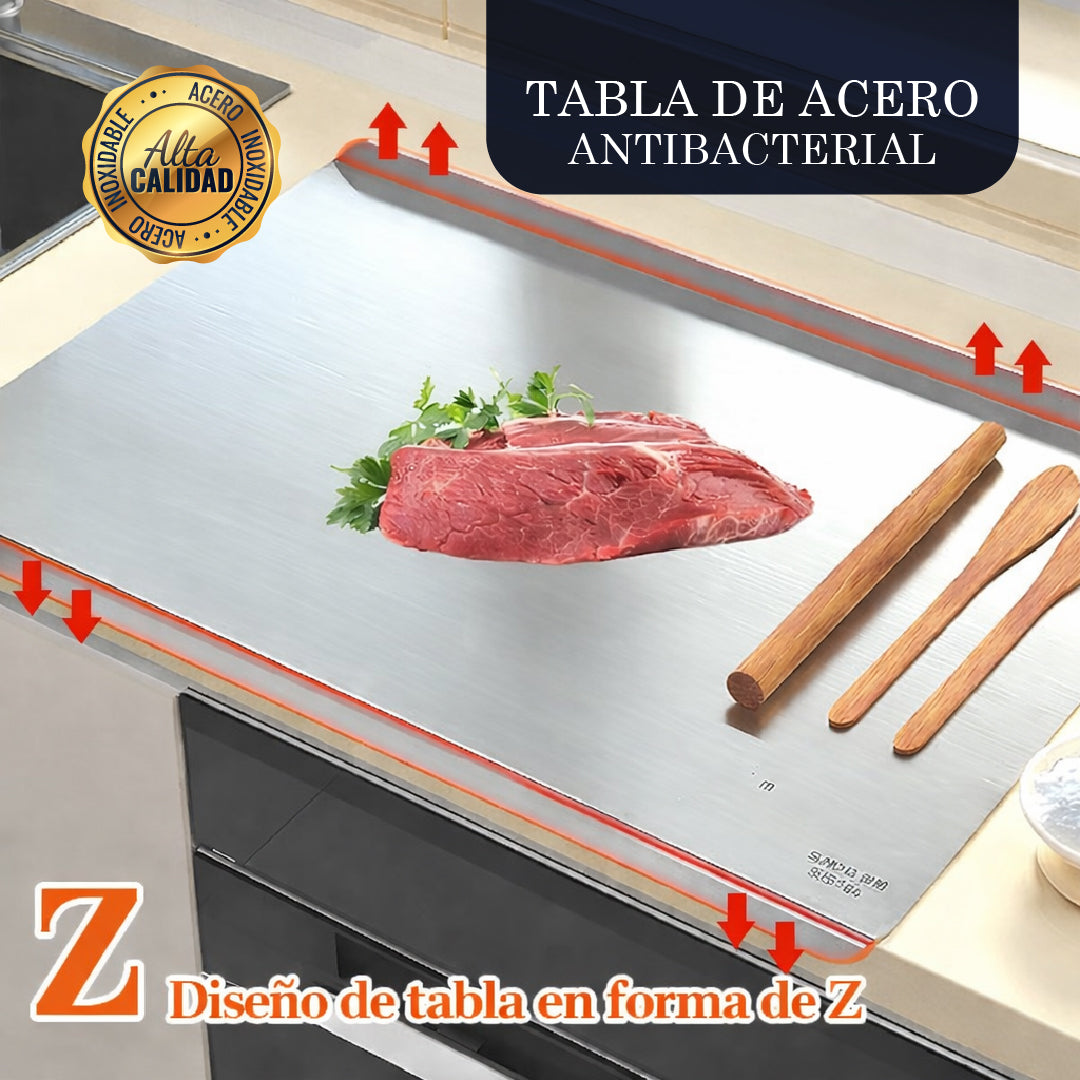⚡🔪 ULTRACUT INOX TABLA ANTIBACTERIAL DE ACERO INOXIDABLE 💎🛡️
