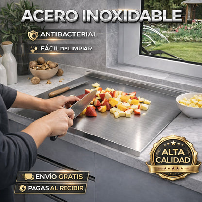 ⚡🔪 ULTRACUT INOX TABLA ANTIBACTERIAL DE ACERO INOXIDABLE 💎🛡️