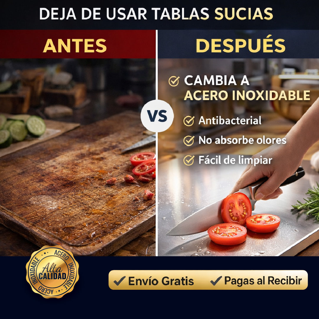 ⚡🔪 ULTRACUT INOX TABLA ANTIBACTERIAL DE ACERO INOXIDABLE 💎🛡️