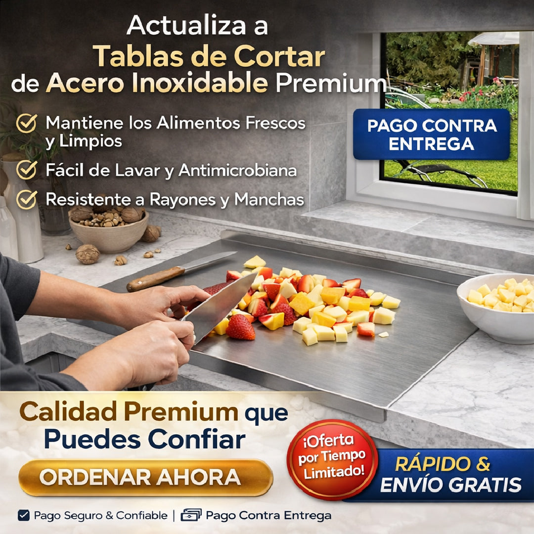 ⚡🔪 ULTRACUT INOX TABLA ANTIBACTERIAL DE ACERO INOXIDABLE 💎🛡️