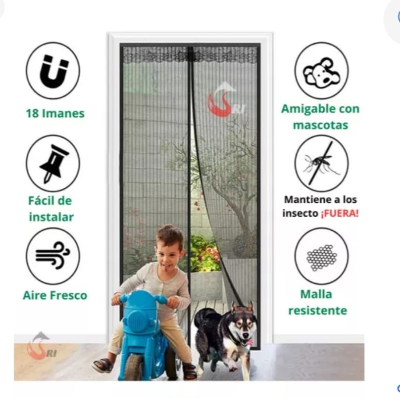 🧲Cortina Magnética para puerta: Protección contra plagas 🦟 con fácil Acceso de 100x 210 cm