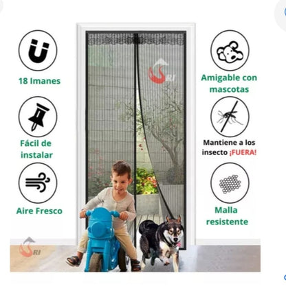 🧲Cortina Magnética para puerta: Protección contra plagas 🦟 con fácil Acceso de 100x 210 cm