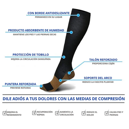 🚨Medias de compresion VitalPress COMBATE VARICE, TROMBOS, HINCHAZÓN Y DOLOR